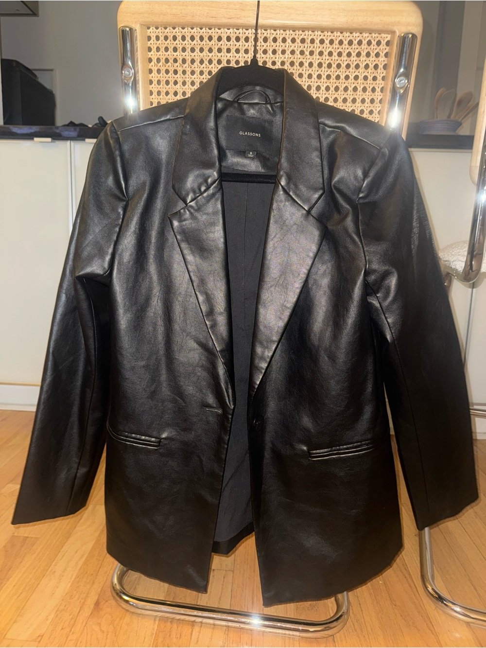 Glassons Black Faux Leather Blazer